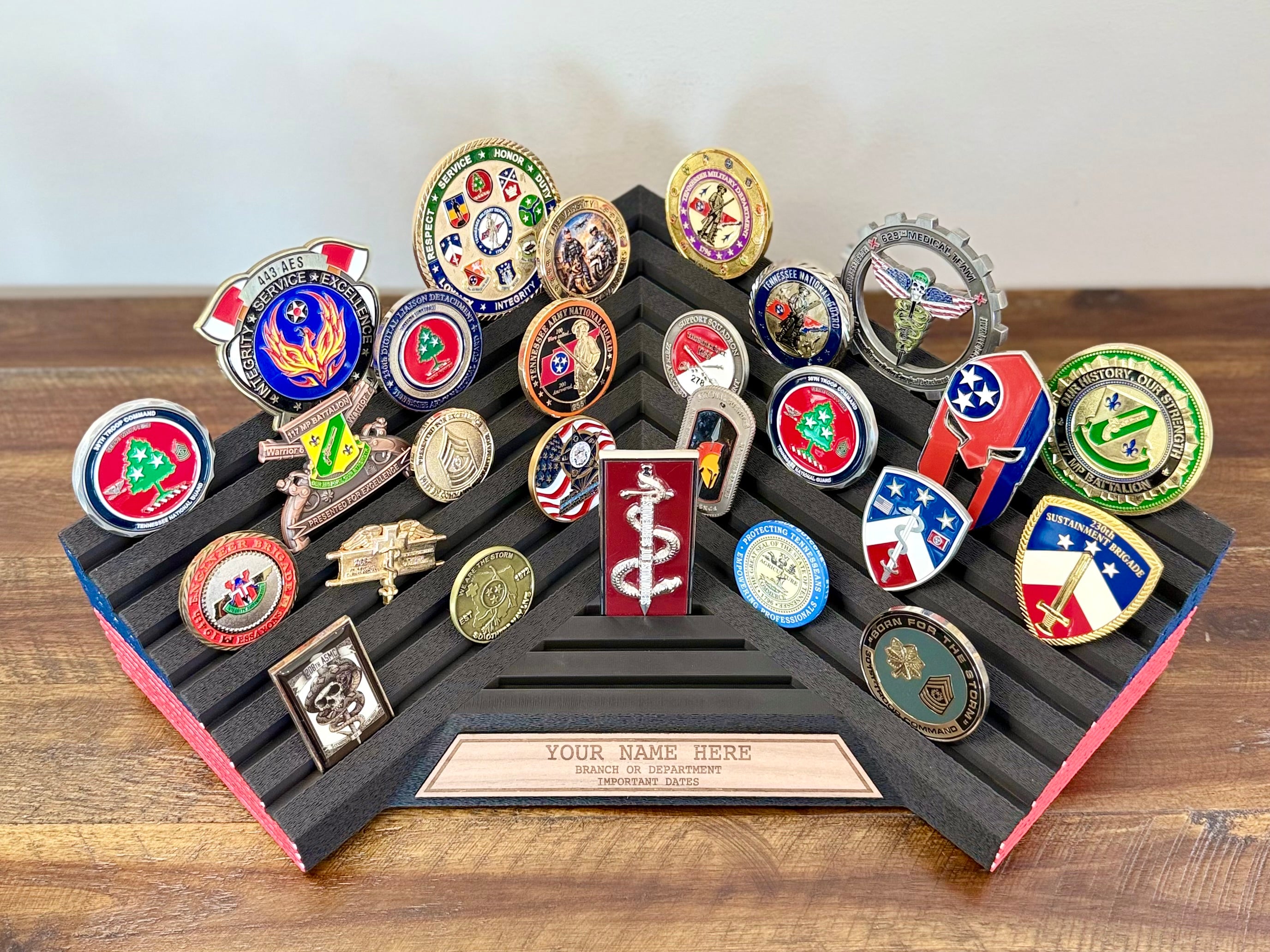 American Flag Challenge Coin Holder Display