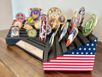 American Flag Challenge Coin Holder Display
