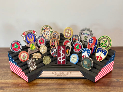 American Flag Challenge Coin Holder Display